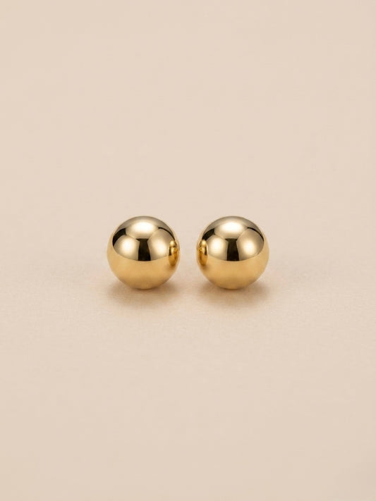 Brinco Bola Lisa Banhado a Ouro
