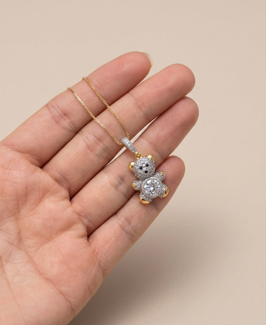 Colar Teddy Bear Banhado a Ouro 18k