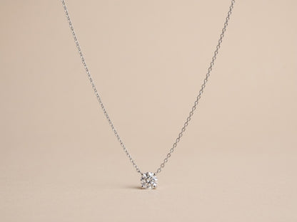 925 Sterling Silver Solitaire Necklace with 5mm Moissanite