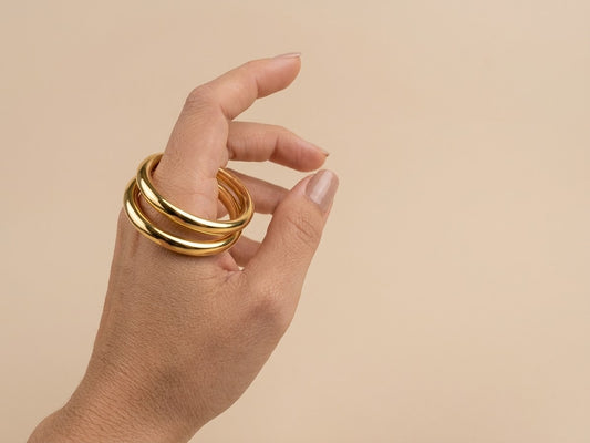 18k Gold Plated Tubular Frontal Hoop Earrings