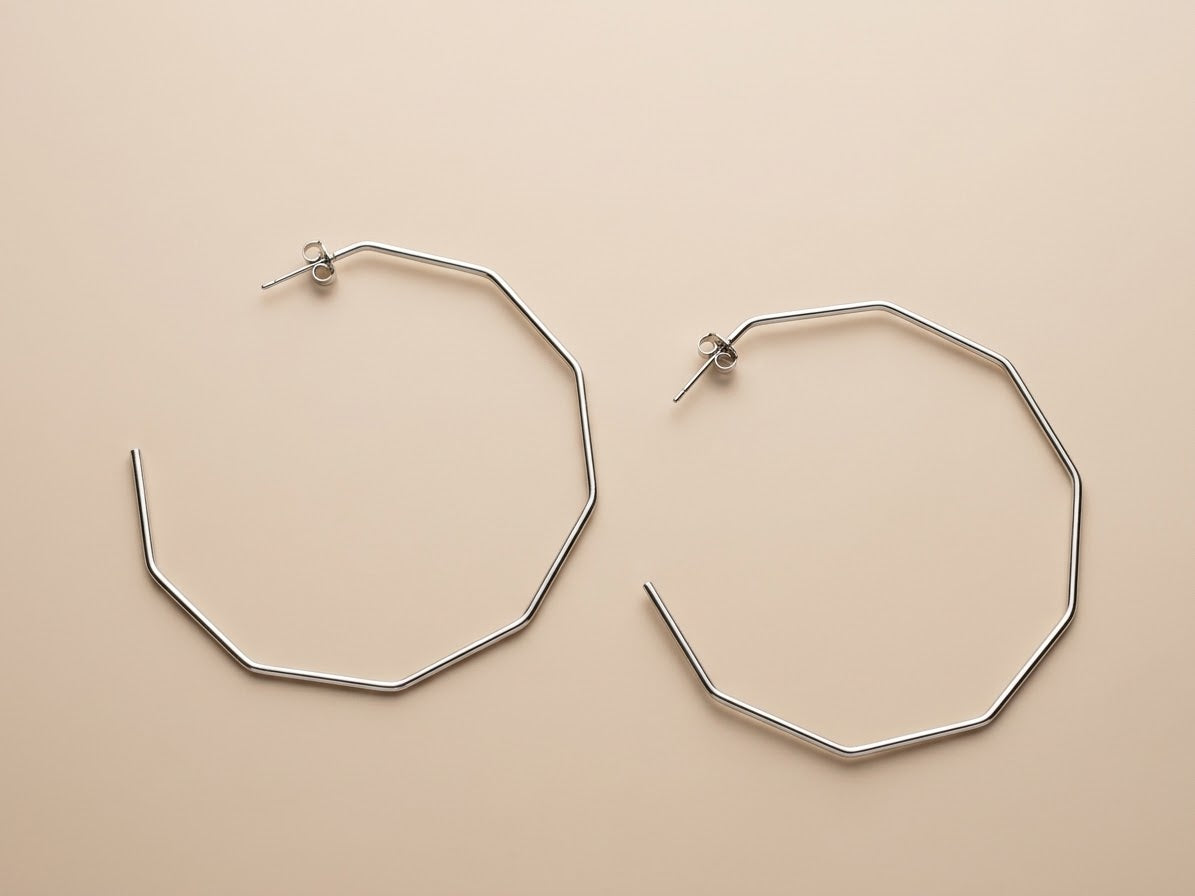 Argola Geométrica - Aço 6,5cm