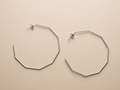 Argola Geométrica - Aço 6,5cm