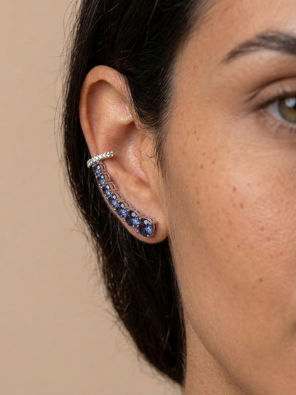 Ear Cuff 7 Zircônias - Prata 925