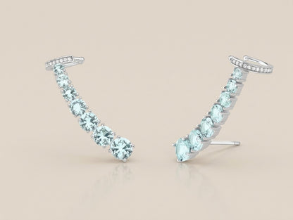 Ear Cuff 7 Zircônias - Prata 925