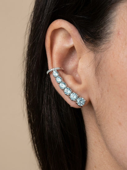 Ear Cuff 7 Zircônias - Prata 925