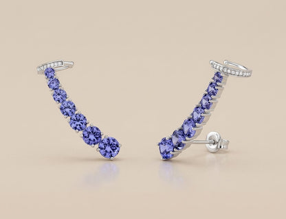 Ear Cuff 7 Zircônias - Prata 925