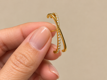 Brinco Ear Hook Liso e Cravejado