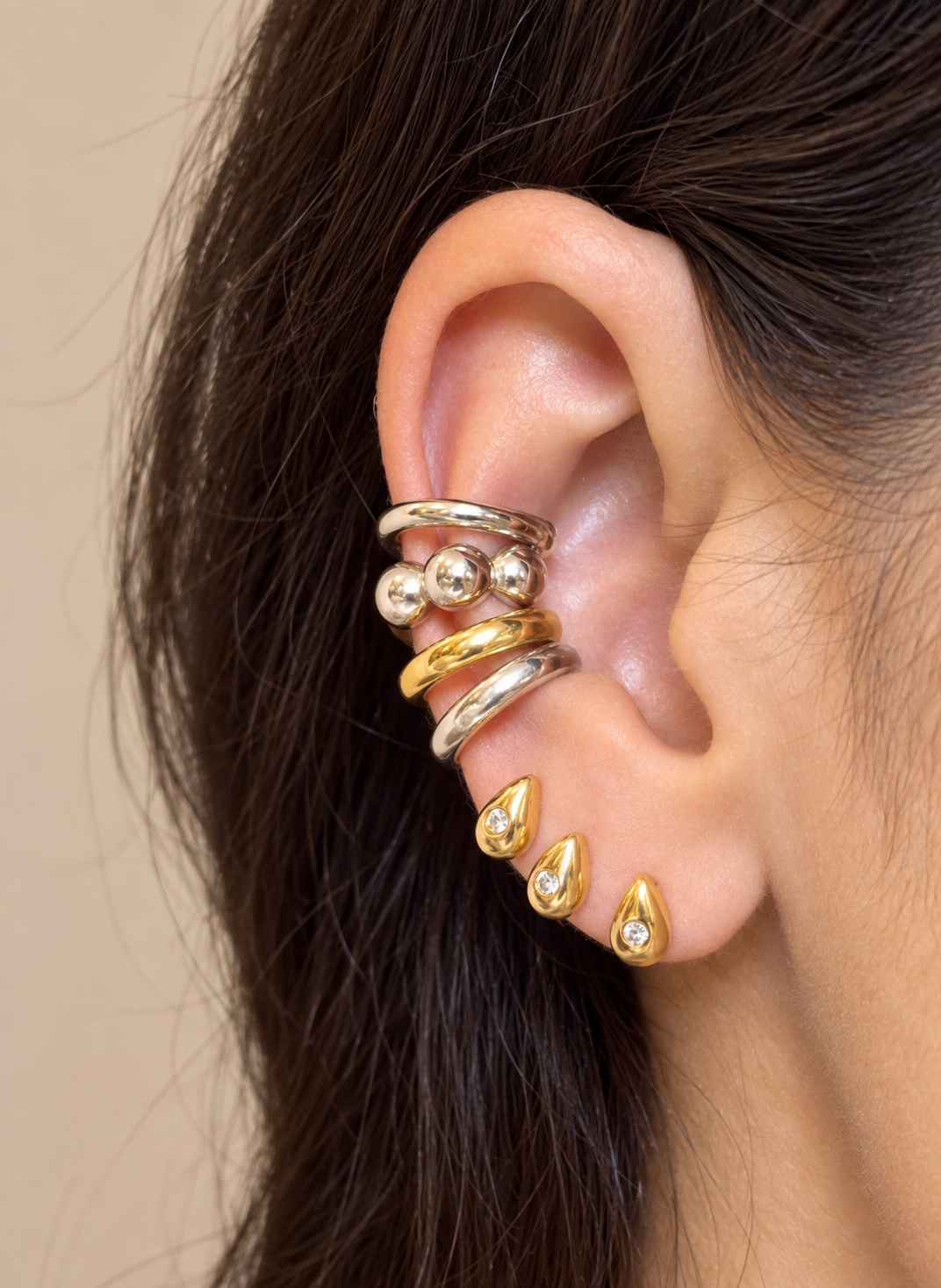 Brinco Gota com Zirconia