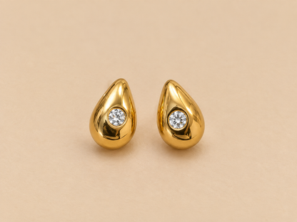 Brinco Gota com Zirconia
